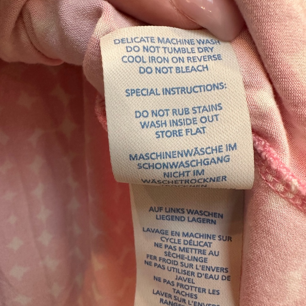 Boden Shabby Chic Preppy Pink & White Pull On A-Line Skirt Stretchy Size 8 Med - Picture 8 of 9